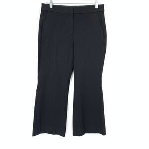J. Crew Factory Kelsey Pant Cropped Flare Leg Womens Size 8 Black Stretch